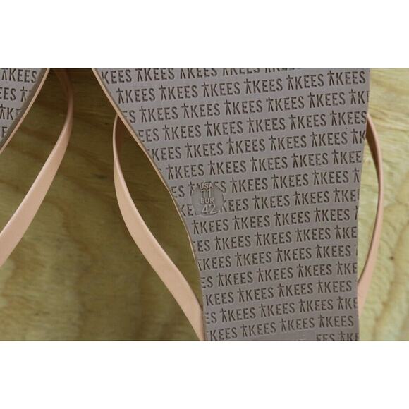 New Tkees Sandals Womens 11 Nude Brown Vegan Leather Flip Flops Slip Ons Brazil - Picture 6 of 6
